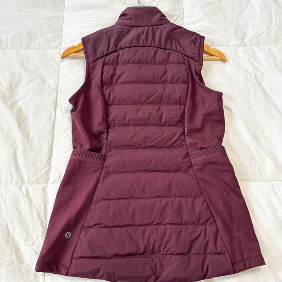 Lululemon Athletica Down For It All Vest Maroon Women’s Size 6 Goose Down Puffer - Picture 6 of 11